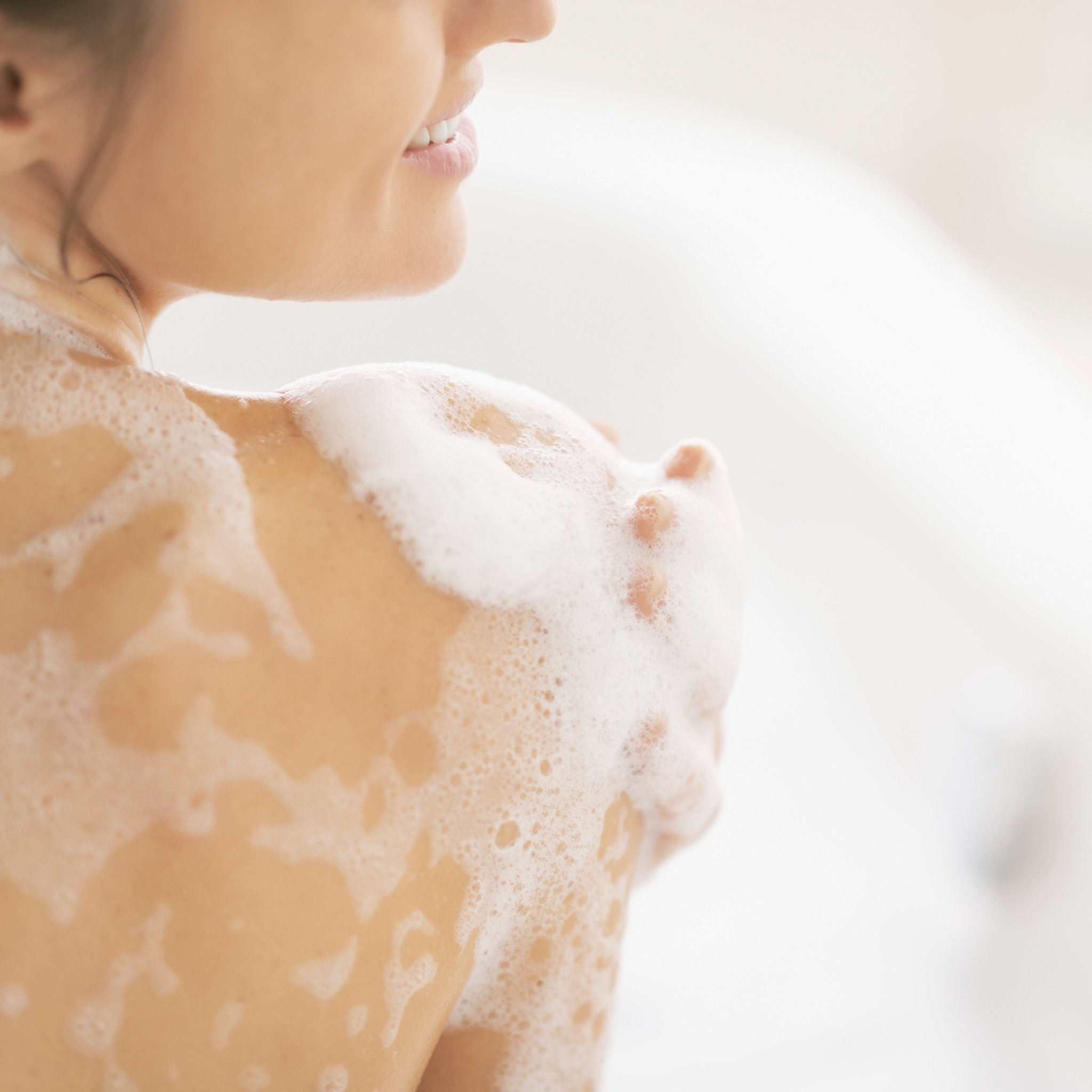 women body wash with soap