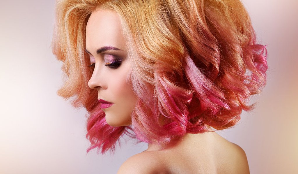 girl with color treated hair after using conditioner